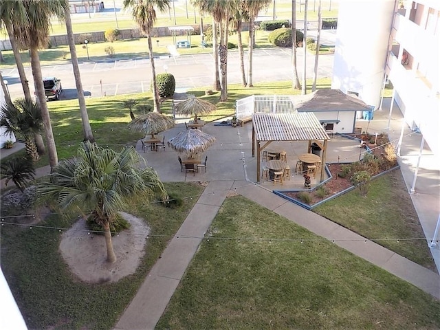 exterior space with a lawn and a patio area