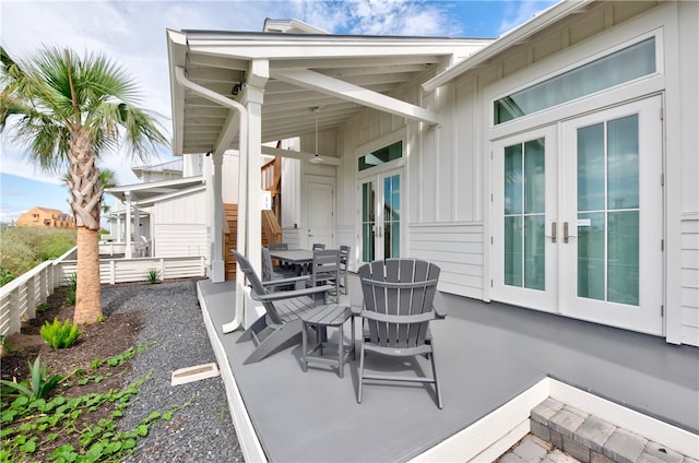 view of patio / terrace featuring french doors