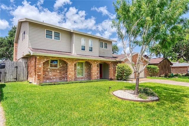 4513 Greensboro Dr, Corpus Christi, TX 78413 - traditional-style home featuring brick siding, concrete driveway, and an attached garage