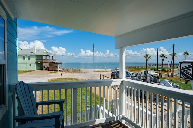 balcony with a water view