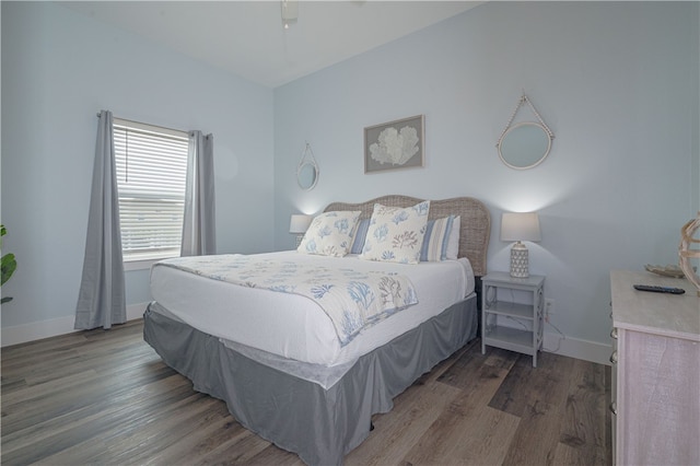 bedroom featuring dark wood-type flooring