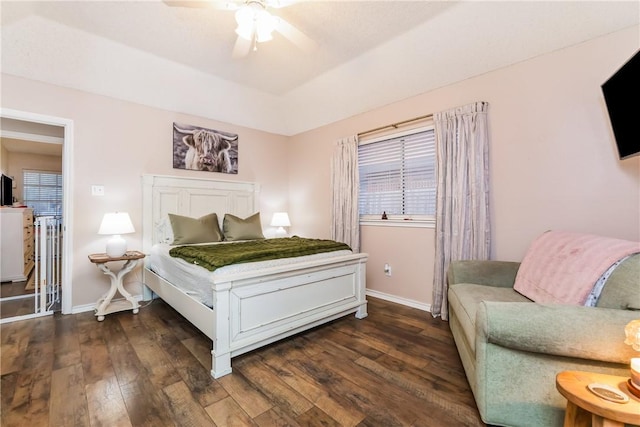 6309 Brianna Cir, Corpus Christi, TX 78414 - bedroom featuring dark wood-style floors and ceiling fan