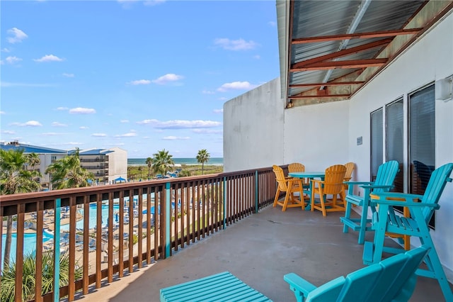 balcony with a water view