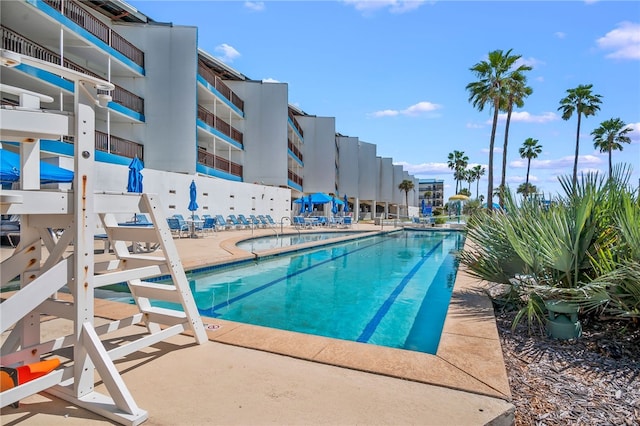 view of pool with a patio area