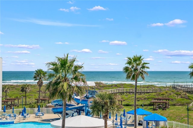 water view with a beach view