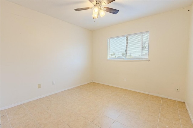 unfurnished room featuring ceiling fan