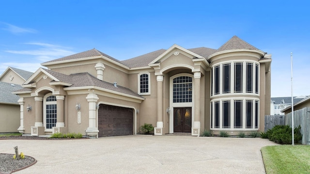 view of front of house with a garage