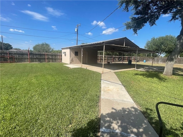 view of yard with a patio area