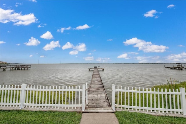1618 Cantera Bay, Corpus Christi, TX 78418 - dock featuring a water view and fence