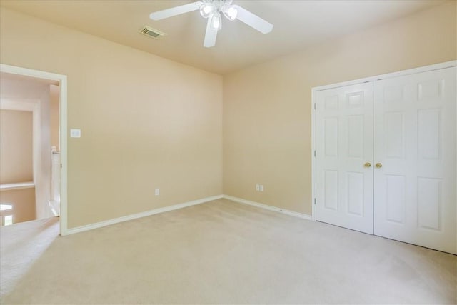 6709 Pembrock, Corpus Christi, TX 78414 - unfurnished bedroom featuring light carpet, baseboards, a closet, and ceiling fan