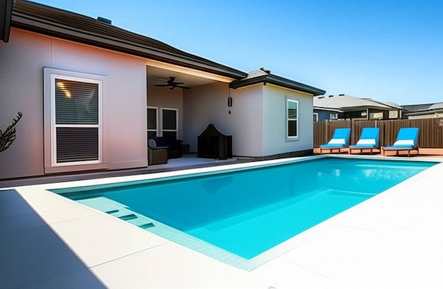 15122 Aquarius St, Corpus Christi, TX 78418 - view of swimming pool with a patio area and ceiling fan