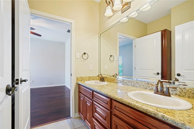 bathroom featuring vanity and tile patterned floors