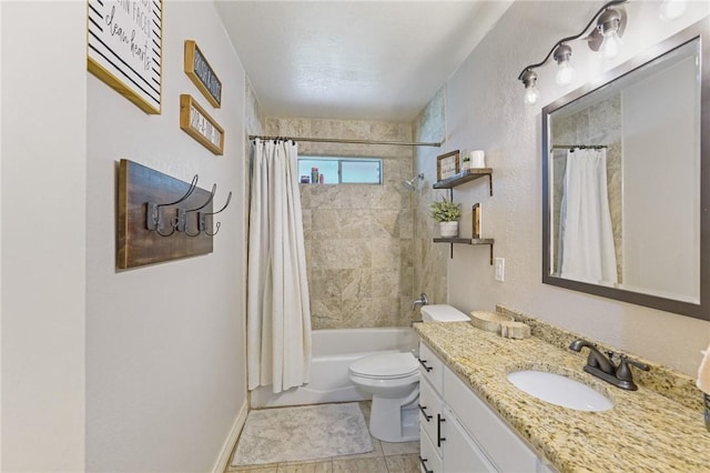 6205 Londonderry Dr, Corpus Christi, TX 78415 - bathroom featuring vanity, shower / bath combo, and tile patterned flooring