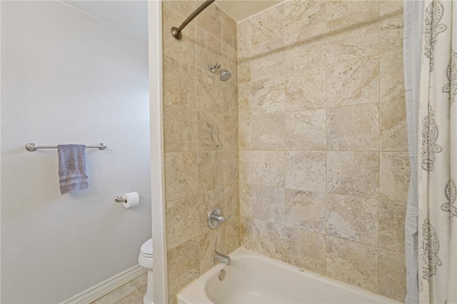 6205 Londonderry Dr, Corpus Christi, TX 78415 - full bathroom with shower / bath combination with curtain and tile patterned floors