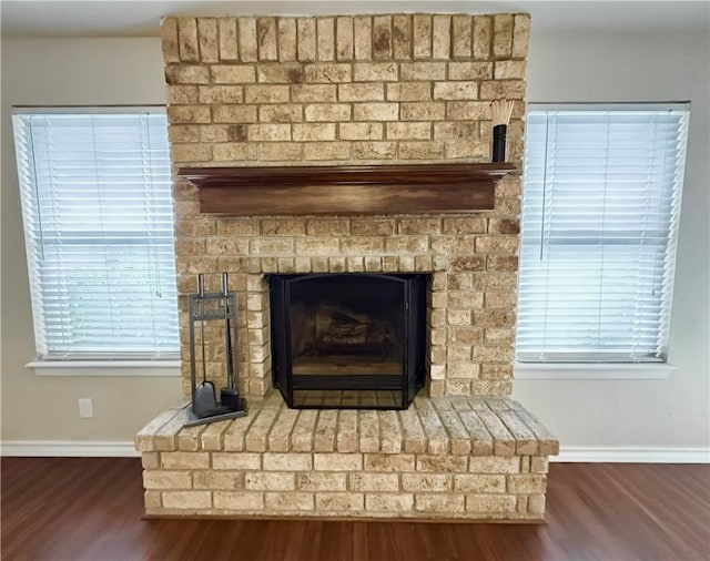 3325 Hampton St, Corpus Christi, TX 78414 - detailed view of wood finished floors and a fireplace