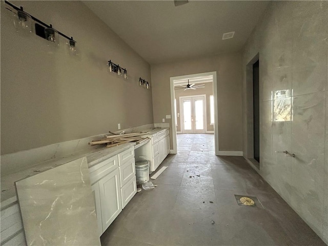 bathroom with french doors