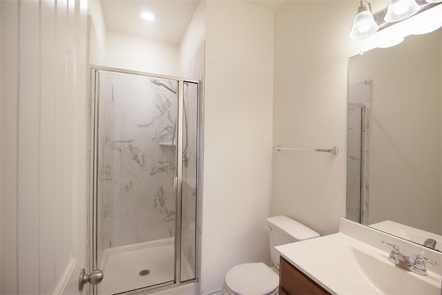 2063 Wind Chime Way, New Braunfels, TX 78130 - full bath featuring toilet, vanity, and a marble finish shower