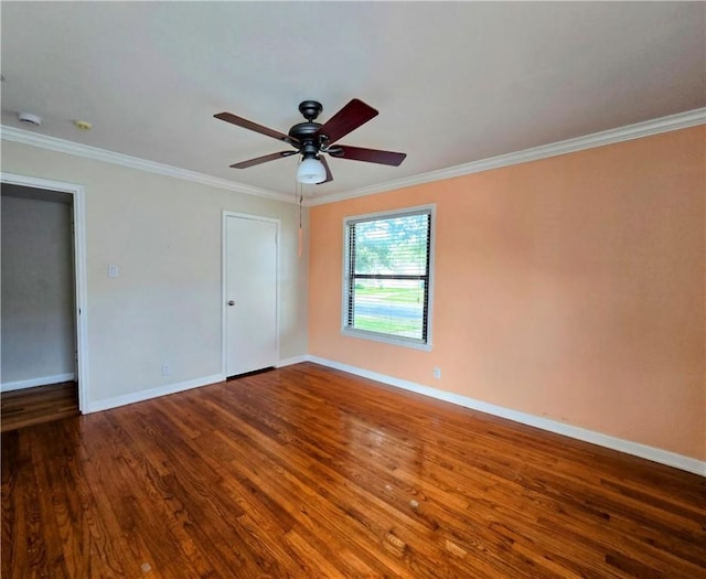 515 Deforrest St, Corpus Christi, TX 78404 - unfurnished bedroom featuring ornamental molding, wood finished floors, and ceiling fan