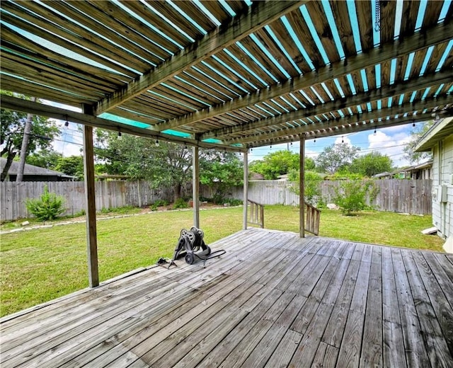 515 Deforrest St, Corpus Christi, TX 78404 - deck featuring a fenced backyard and a pergola
