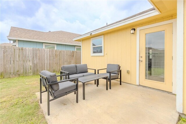 view of patio / terrace featuring an outdoor hangout area