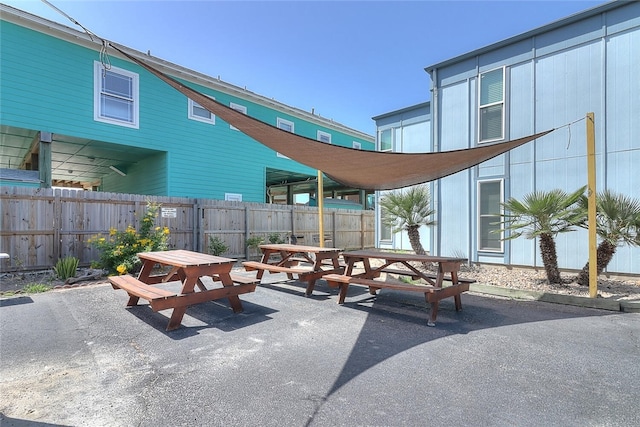 view of patio / terrace with fence and outdoor dining area