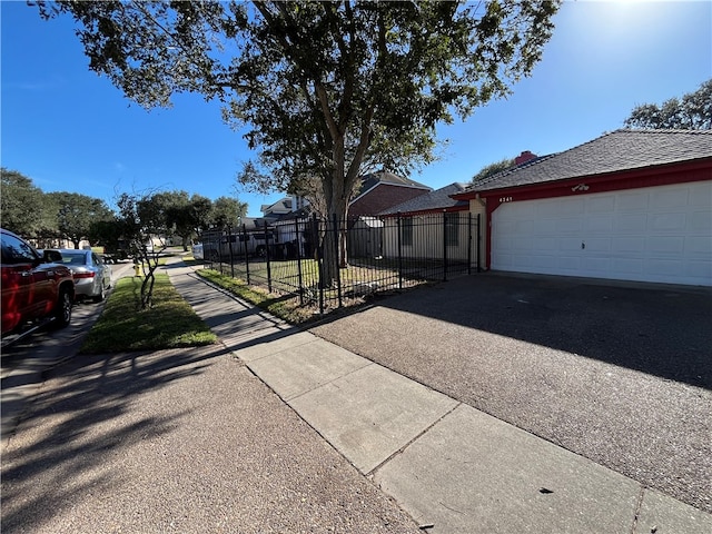 exterior space featuring a garage