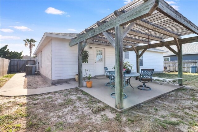 14970 Topgallant St, Corpus Christi, TX 78418 - fenced backyard featuring a pergola and a patio area
