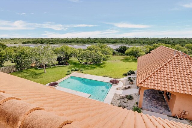 4950 Deer Park, Corpus Christi, TX 78413 - outdoor pool featuring a yard and a patio
