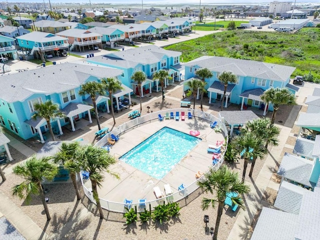 2120 S 11th St Unit 404, Port Aransas, TX 78373 - aerial perspective of suburban area with a pool area