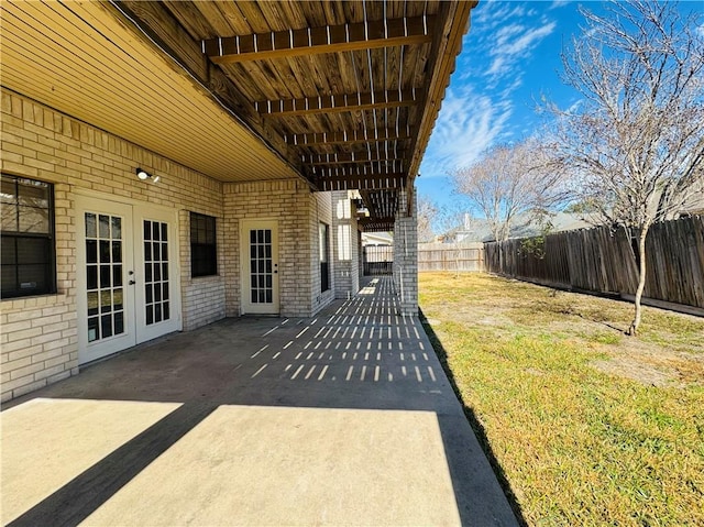 view of patio / terrace with french doors