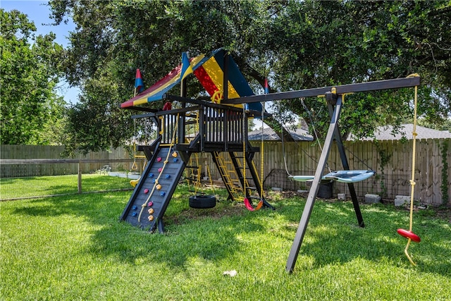 view of playground featuring a yard