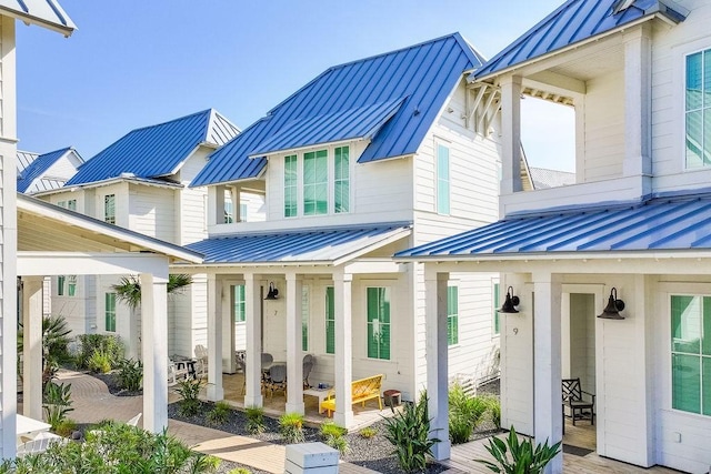 exterior space featuring metal roof and a standing seam roof