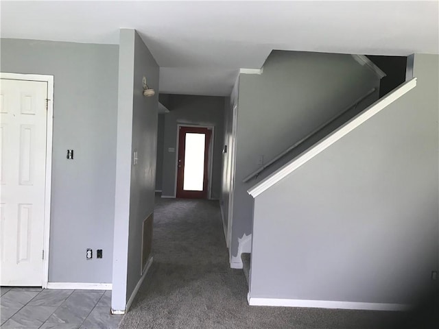 5026 Graford Pl, Corpus Christi, TX 78413 - stairway featuring baseboards and carpet floors