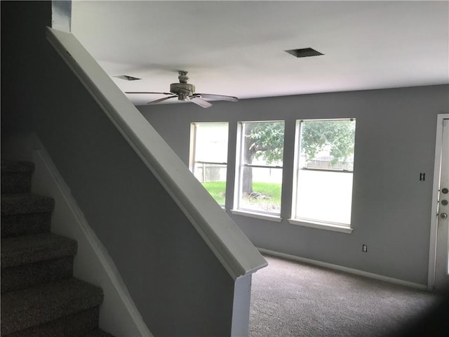 5026 Graford Pl, Corpus Christi, TX 78413 - stairway with carpet floors and a ceiling fan