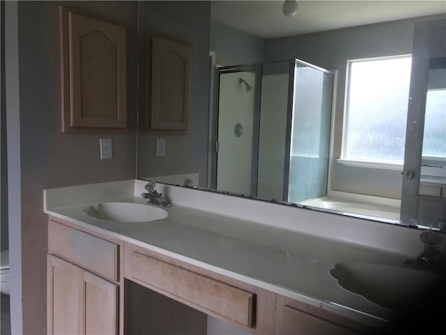 5026 Graford Pl, Corpus Christi, TX 78413 - full bathroom with a stall shower, vanity, and a bath