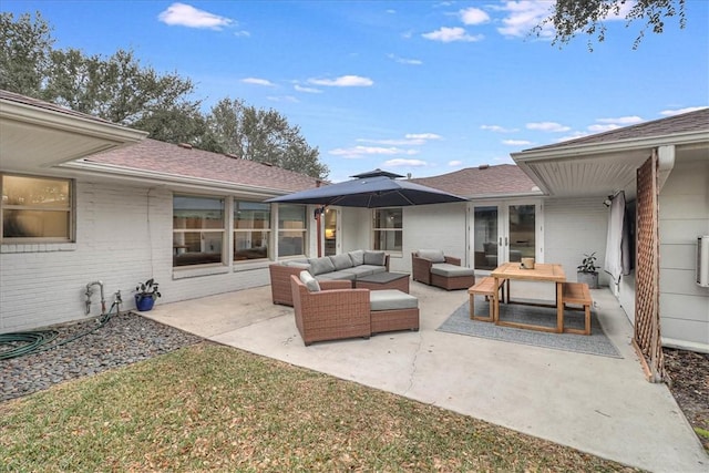 view of patio / terrace with an outdoor living space