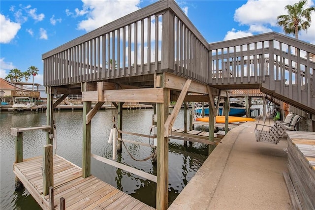 13901 Mingo Cay Ct Unit F, Corpus Christi, TX 78418 - dock area with boat lift and a water view