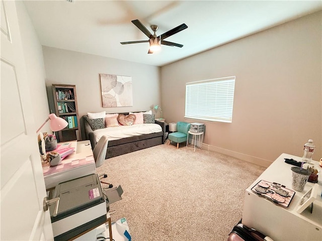 8137 Berenstain Dr, Corpus Christi, TX 78414 - home office with ceiling fan, carpet, and baseboards
