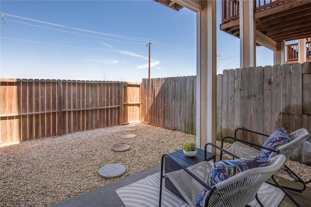 view of patio / terrace with a fenced backyard