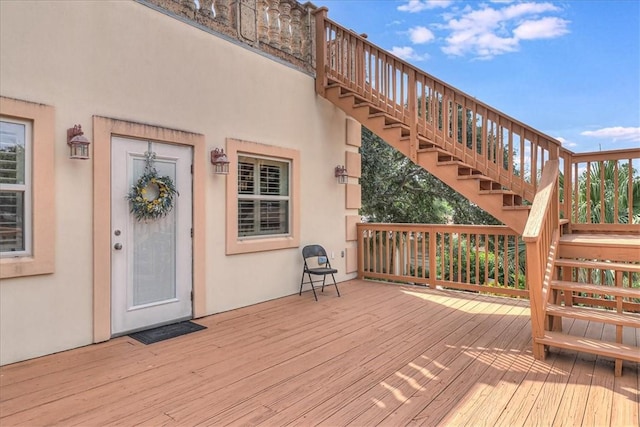209 Jackson Pl, Corpus Christi, TX 78411 - wooden deck with stairs