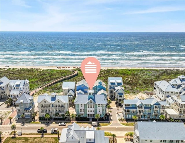 320 Coastline Dr, Port Aransas, TX 78373 - aerial view of residential area featuring waterfront with a beach