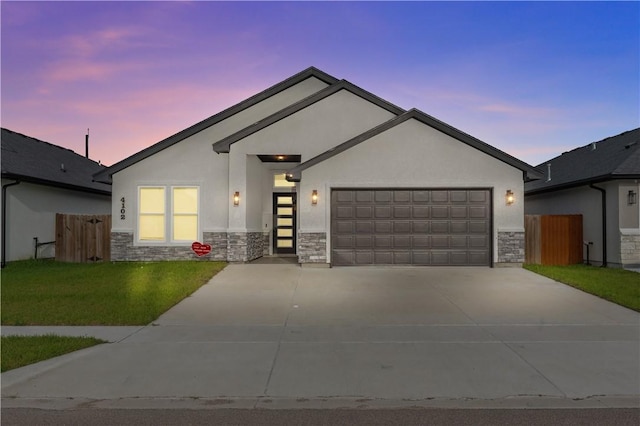 4102 Fold Ln, Corpus Christi, TX 78414 - view of front of property with stone siding, stucco siding, and concrete driveway
