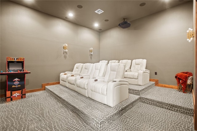 5502 E Riverview Dr, Corpus Christi, TX 78410 - cinema room featuring recessed lighting and carpet floors