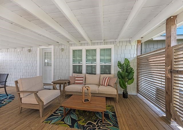 deck featuring an outdoor living space