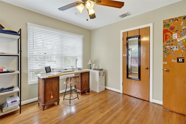 934 Cunningham St, Corpus Christi, TX 78411 - office area featuring a ceiling fan and wood finished floors