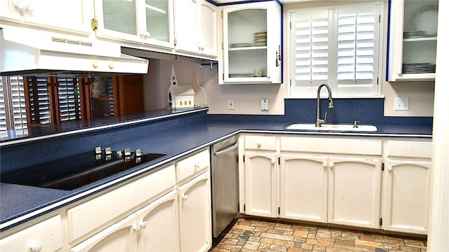 kitchen with dishwasher, black electric cooktop, and sink