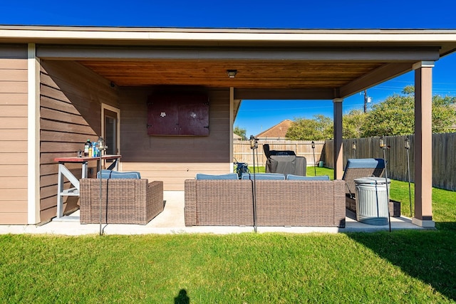 view of patio featuring an outdoor living space