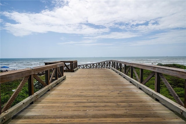 320 S Shore Dr, Port Aransas, TX 78373 - dock featuring view of water and beach