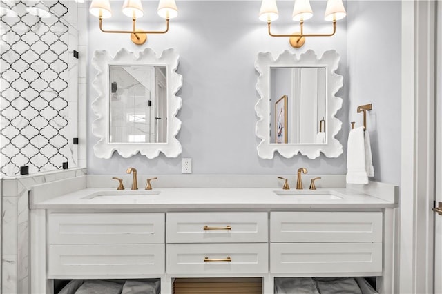 328 Coastline Dr, Port Aransas, TX 78373 - bathroom with double vanity and a shower