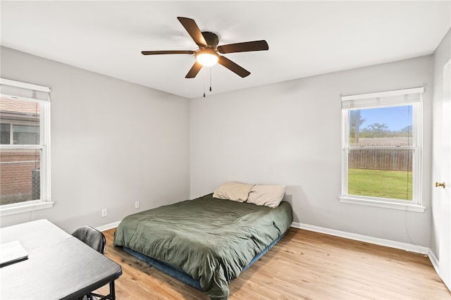 4249 Dody St, Corpus Christi, TX 78411 - bedroom featuring light wood-style floors and ceiling fan